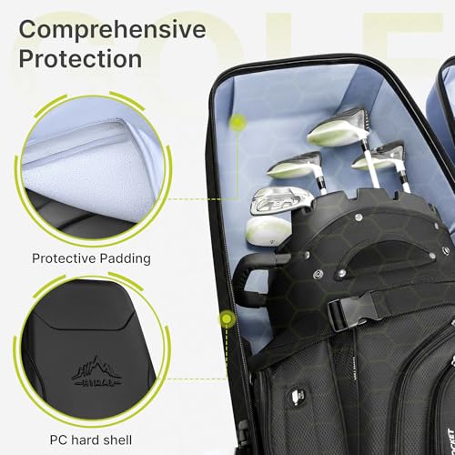 UNIHIMAL Hard Case Golf Travel Bag with Wheels- PC Hard Shell Design Waterproof, Durable & Large Capacity- Golf Travel Case for Golf Clubs Ultimate Protection