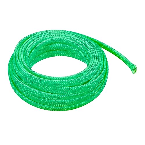 Rebower Custodia Intrecciata per Cavo Guaina Espandibile, [per Elettronica Filo Protezione] - 16. 4piedi x 1/4 Pollici/Verde / 1pz
