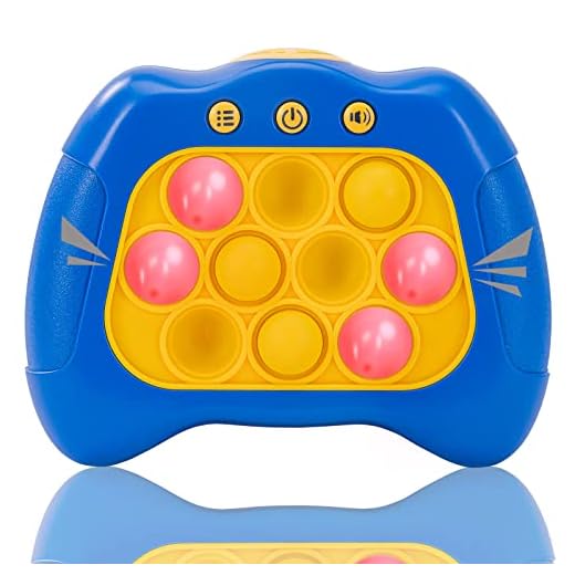 Rapid Push Pop Game - Light Up Fidget Puzzle Sensory Toys Stress Autism Autistic for Kids Children Boys Girls Adults - Portable and Fun Game Gifts for Carnival Treasure Classroom Prizes (Blue)
