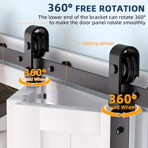 36 Inch Sliding Barn Door Hardware Track Kit for 2 Doors by EliteEdge - Image 8