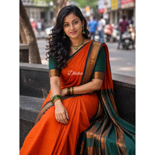 Image of Gadwal Cotton Silk Checked Saree for Women | Pure Kalyani Cotton Checked Saree with Zari Border Tassels & Blouse | Kanjivaram Linen Silk | Handloom Weave