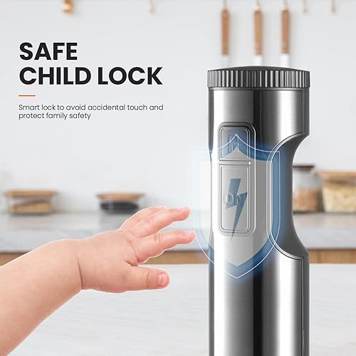 Miniatura 2 de MIUI Batidora de mano de inmersión  Licuadoras para cocina, juego de batidora de mano, hoja de acero inoxidable de 14 velocidades y palo de mano