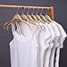 JS Hanger Lightweight Non Slip Wooden Hangers - 10 Pack Heavy Duty Wood Coat Hangers with Soft Stripes for Camisole, Jacket, Dress Clothes, Sweater, Natural Finish