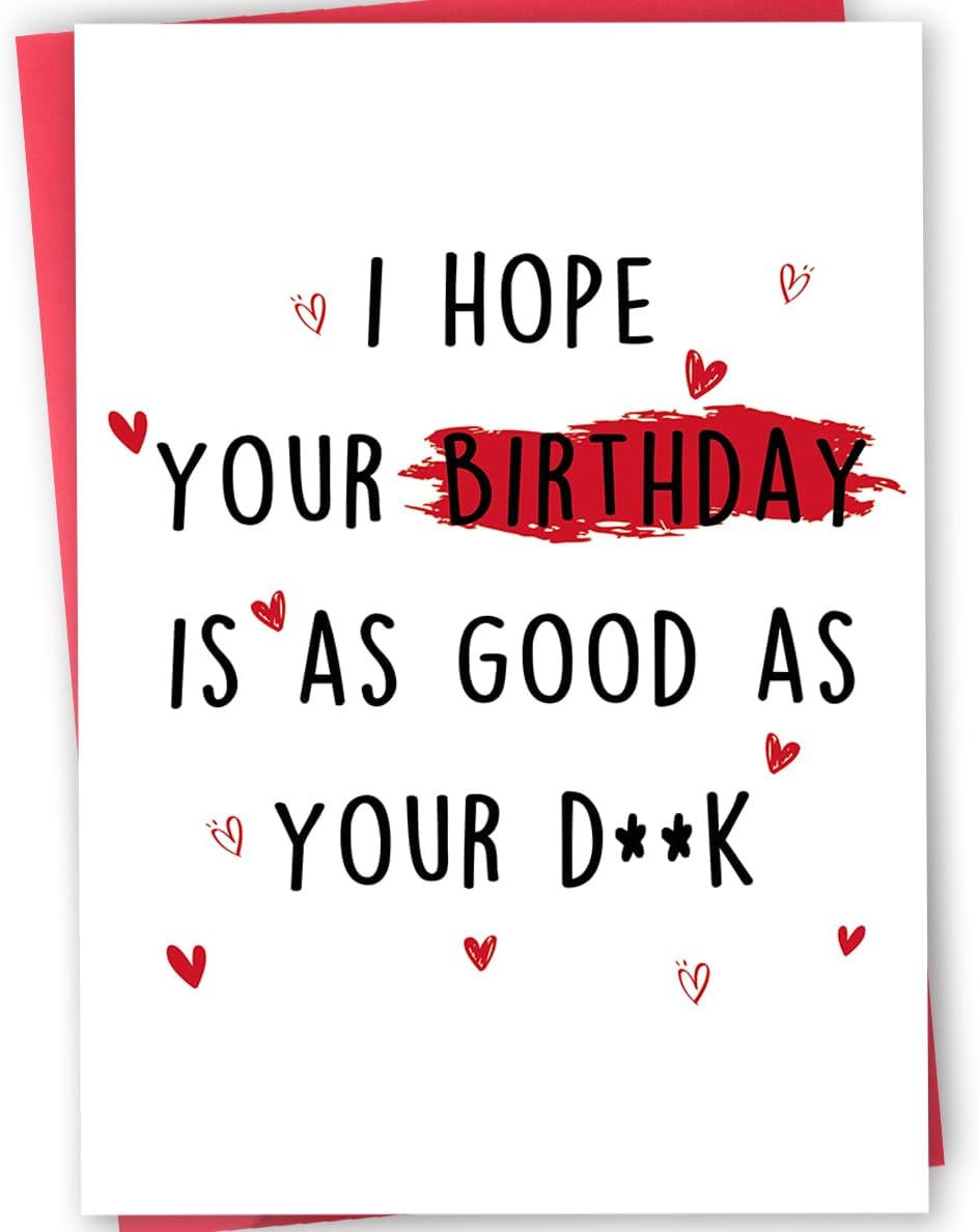 Rude Birthday Cards Gifts for Him Men, Hilarious Birthday Card for Husband Boyfriend Fiance, Cheeky Men Gift Ideas