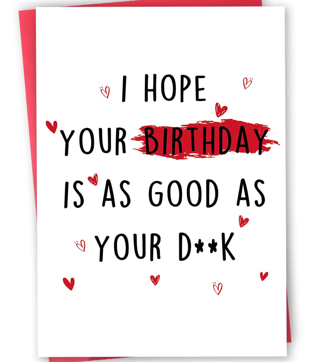 Rude Birthday Cards Gifts for Him Men, Hilarious Birthday Card for Husband Boyfriend Fiance, Cheeky Men Gift Ideas