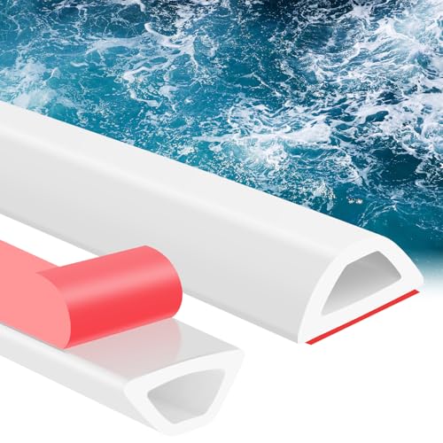 SAN LIKE Schwallschutzleiste Dusche Selbstklebend, Silikon Wasserstopper Dusche Schwallschutz, Wasserdicht Einfach Zu Zuschneiden (Weiß, 100cm)