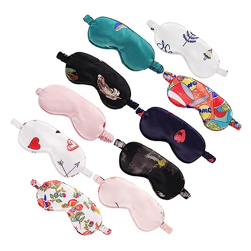 BUTIFULSIC 10個 サテン ゴーグル 睡眠 アイシェード アイ ナイト 睡眠 アイシェード 睡眠 目隠し アイ カバー 旅行 目隠し 睡眠 睡眠 アイ パッチ 昼寝 目