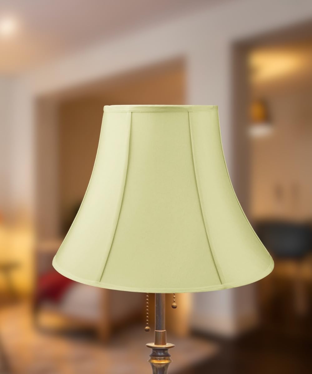 10x20x15 Egg Shell Shantung Bell Lampshade with Brass Spider Fitter - Perfect for Table and Floor Lamps - Large, Egg Shell