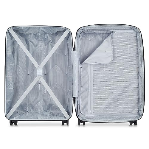 Image of DELSEY Paris ORDENER 66 cms Medium Check-in Polypropylene Hard Sided 8 Wheels Spinner Suitcase /Trolley Bag for Travel with TSA Lock- Blue