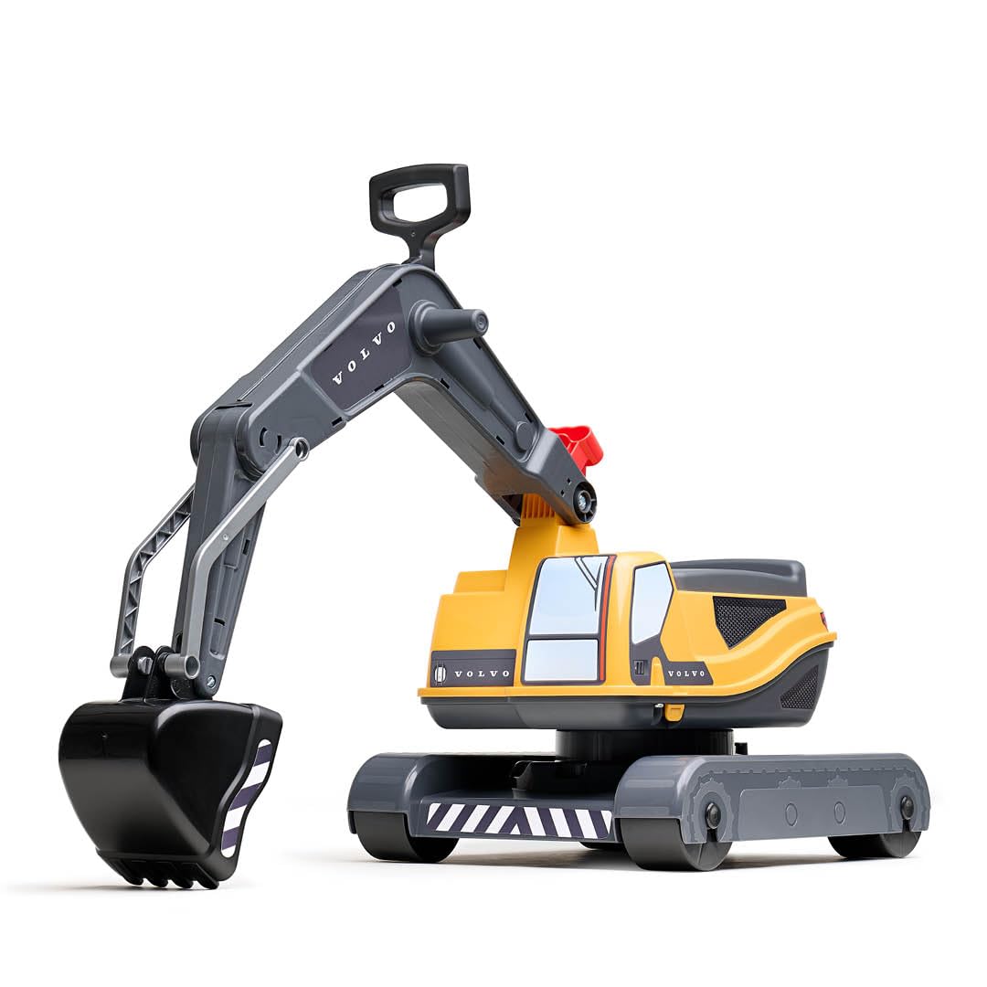 Falk - Pelleteuse - Volvo - Excavatrice & Godet articulés, Cabine rotative - Fabriqué en France - 141 - Jaune - Dès 3 Ans
