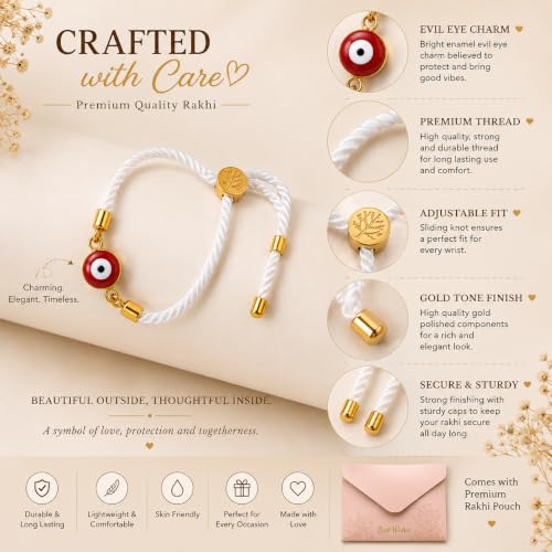 Image of M.F.H Premium Designer Rakhi for Brother | Adjustable Handmade Raki Bracelet |Traditional Raksha Bandhan Gift for Brother | Comfortable & Skin-Friendly RaKi