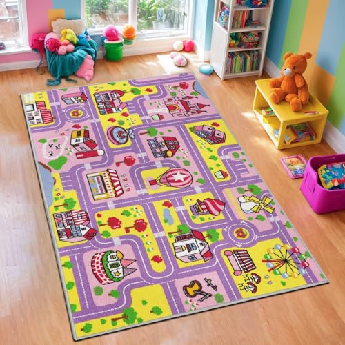 Tapete infantil Capslpad 158x99 cm morado para juego miniatura 1