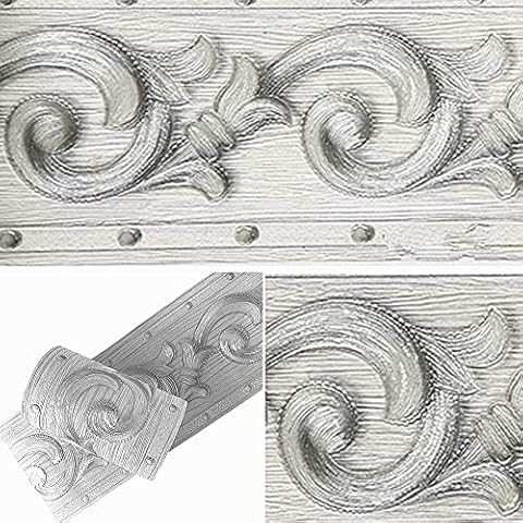 Meboom 3D Grey Floral Wallpaper Border Cover