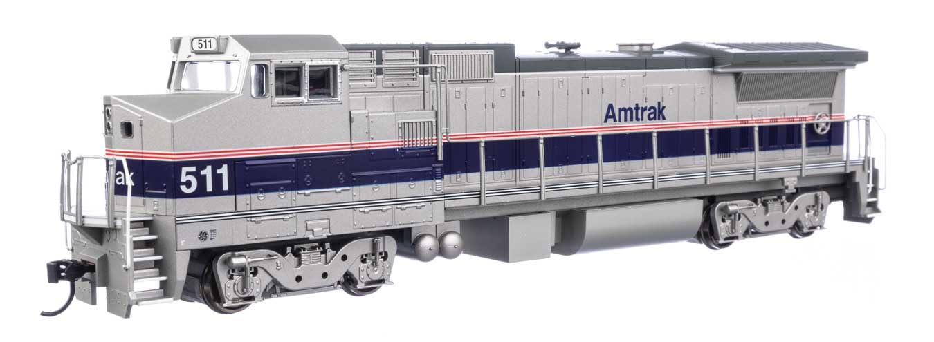 Walthers Mainline 910-9563 HO Scale GE Dash 8 P32-8BWH - Standard DC - Amtrak(R) #511 - Phase IV (Silver, Blue Stripe, red & White Pinstripes)