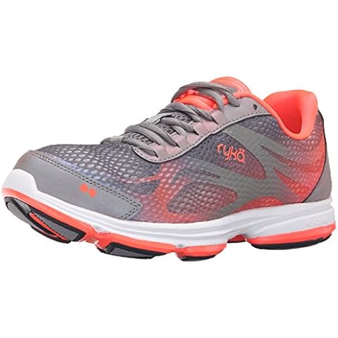 RYKA Women's Devo Plus 2 Walking Shoe, Grey/Coral, 6.5 UK Cover