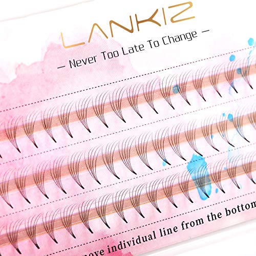 LANKIZ Premade Fans Eyelash Extensions 5D 0.07mm C Curl 14mm Russian Volume Lash Extensions Individual Volume Lashes 8-16mm Pre Made Lash Fans