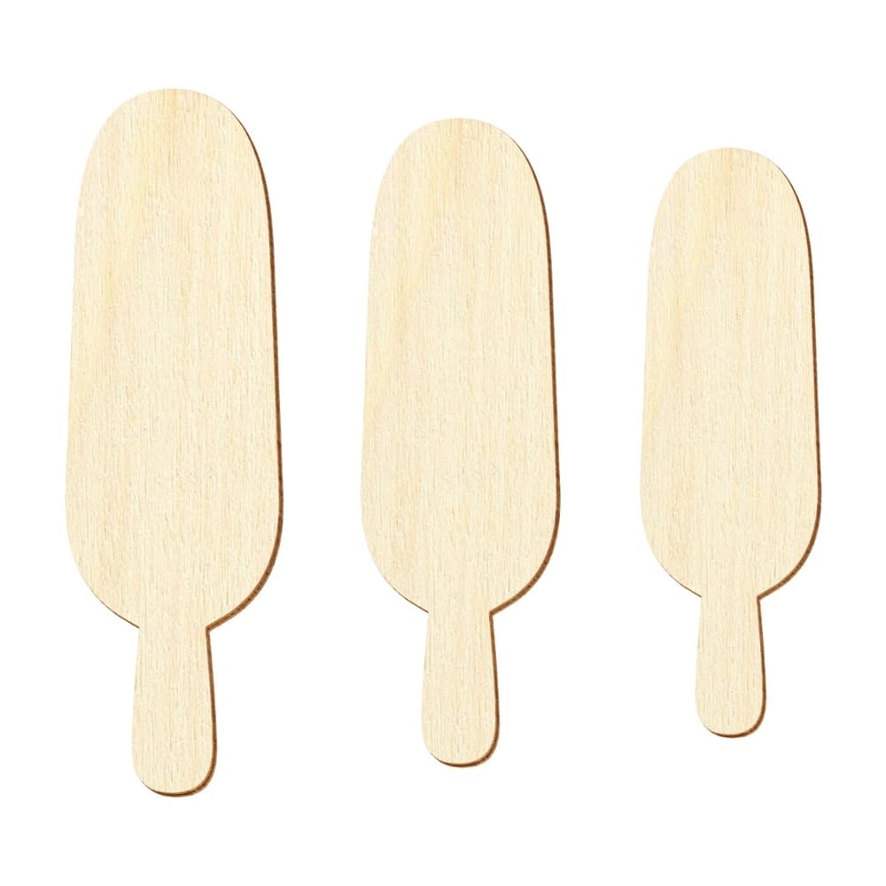 Palos de helado de madera V2, decoración para manualidades, 3-50 cm, paquete con 50 unidades, altura: 8 cm