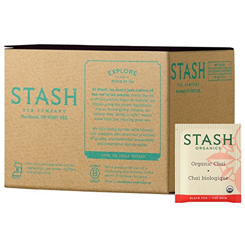 Stash Tea Organic Black and Green Tea Bags in Foil Chai Spice 100 Count (Packaging May Vary) Individual Black Tea Bags for Use in Teapots Mugs or Cups, Brew Hot Tea or Iced Tea