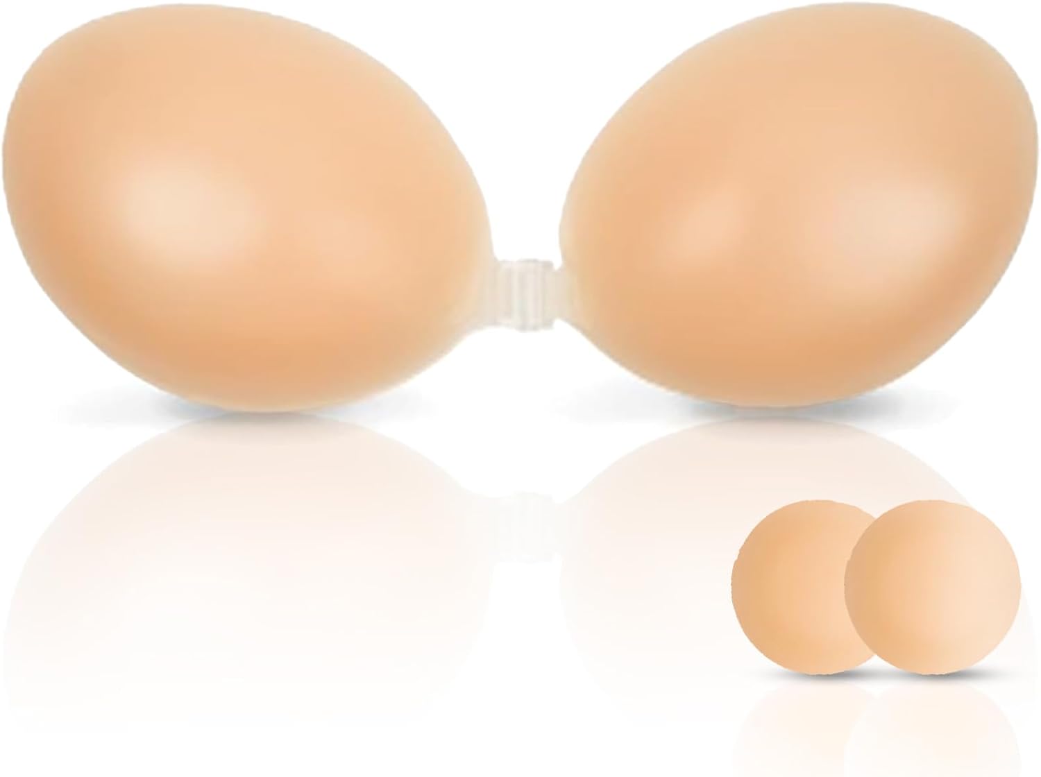 candyfouse Adhesive Bra Strapless Sticky Invisible Push up Silicone Bra for Backless Dress with Nipple Covers