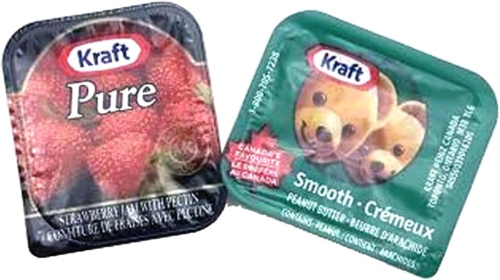 Kraft Peanut Butter and Strawberry Jam Portions, 30 CountQ