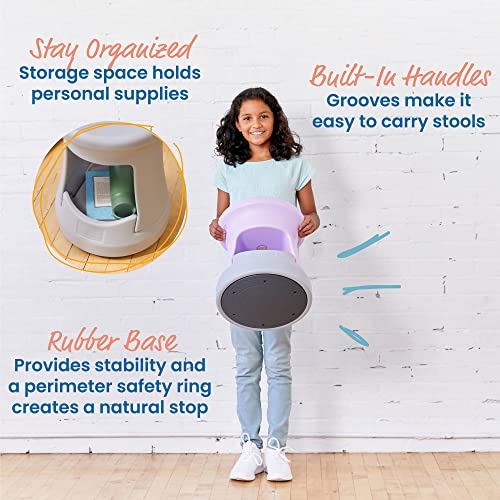 Image of ECR4Kids Active Storage Wobble Stool, 15in Seat Height, Childrens Furniture, Light Purple /Light Grey
