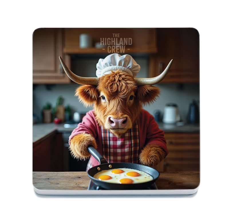 Decorative Coaster (10 x 10 cm) - Highland Crew (Cow Cook)