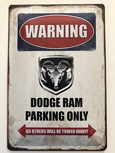 Targa in Metallo 30 x 20 cm Warning - Dodge RAM