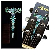 Inlay Sticker Decal Guitar Headstock In Abalone Theme - Gothic Torch MX