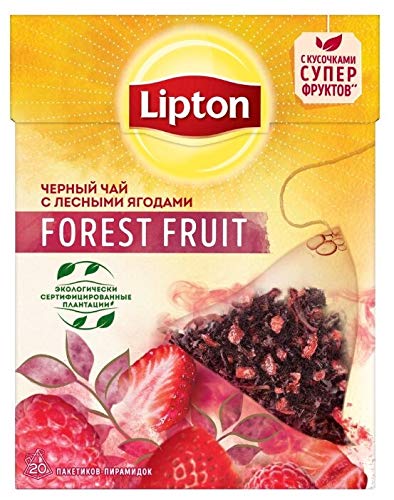 Lipton Black Tea - Forest Fruit - Premium Pyramid Tea Bags (20 Count Box) #TOP1