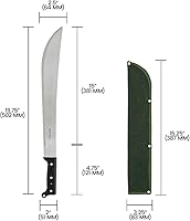 Vista 5 de Zenport Machete with Sheath, Carbon Steel Blade, PVC Handle