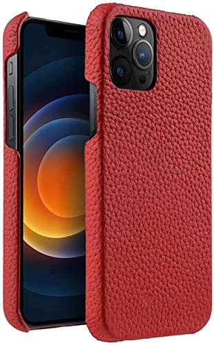 Protection iPhone 14 Pro cuir véritable rouge antichoc et rayures
