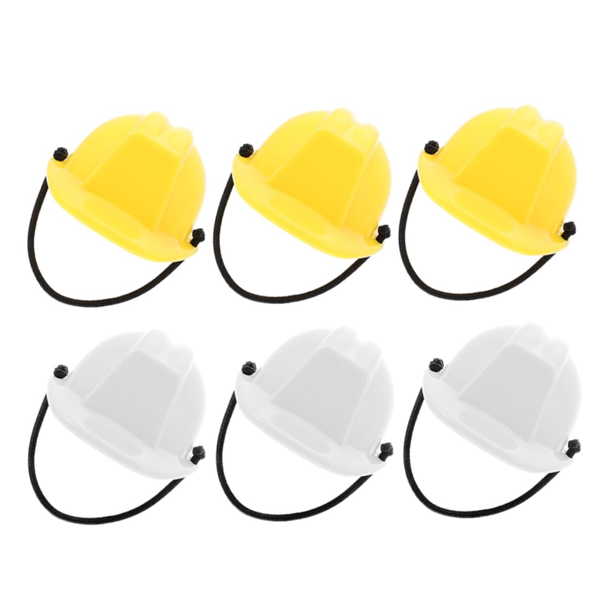 BESPORTBLE Mini Casco de Seguridad para Muñecas de Plástico, 6 Piezas Cuerda Elástica, Fácil de Transportar Actividades al Aire Libre