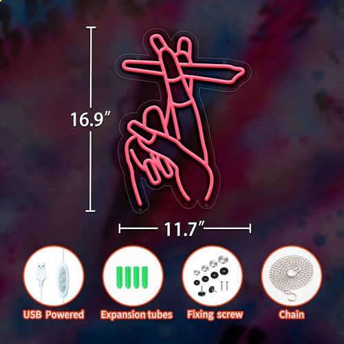 Image of Hand Neon Signs Pink Led Neon Sign for Wall Decor, Nail Neon Signs USB Hand Neon Light Signs for Salon Bedroom Living Room Office Restaurant Home Bar Party Game Room