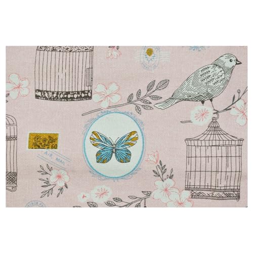 Image of Lopenle Butterfly Colored Pencil Wrap Canvas Floral Roll Up Holders Birds Pencil Organizers for Artist Coloring Travel Storage with 24 Slots(Flower Butterflies Birds)