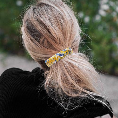 6 Piezas Clips para el Cabello con Lazo Mármol para Mujeres y Niñas miniatura 2