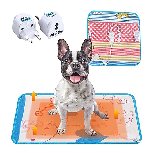 BNOYONERAS Tappetino Riscaldante per Animali Domestici Tappetino Riscaldante per Cani e Gatti Coperta Riscaldante Domestici Animali Termica Morbido Letto Stuoia Temperatura Regolabile, 40X40CM