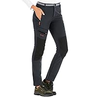 DAFENP Pantaloni Trekking Donna Invernali Impermeabile Pantaloni Sci Termici Softshell