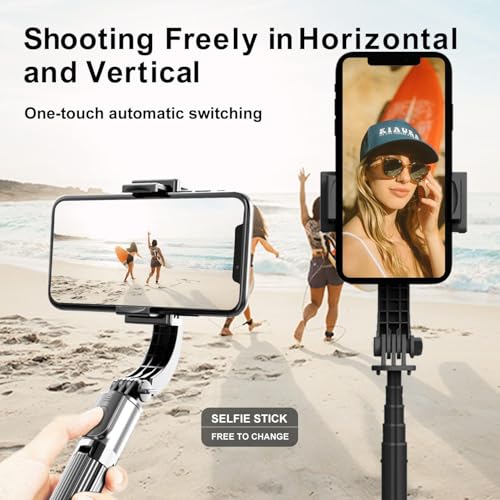 SRIKEKL Gimbal Stabilizer voor Smartphone, Selfie Stick statief met afstandsbediening, automatische balans 360 ° rotatie, 1-assige telefoongimbal voor groepsselfies Live Streaming Tiktok video-opname - Afbeelding 4