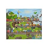 CafePress Alphabet Train Poster, 36X24, Two Ob Throw Blanket Super Soft Fleece Plush Throw Blanket, 60'x50'