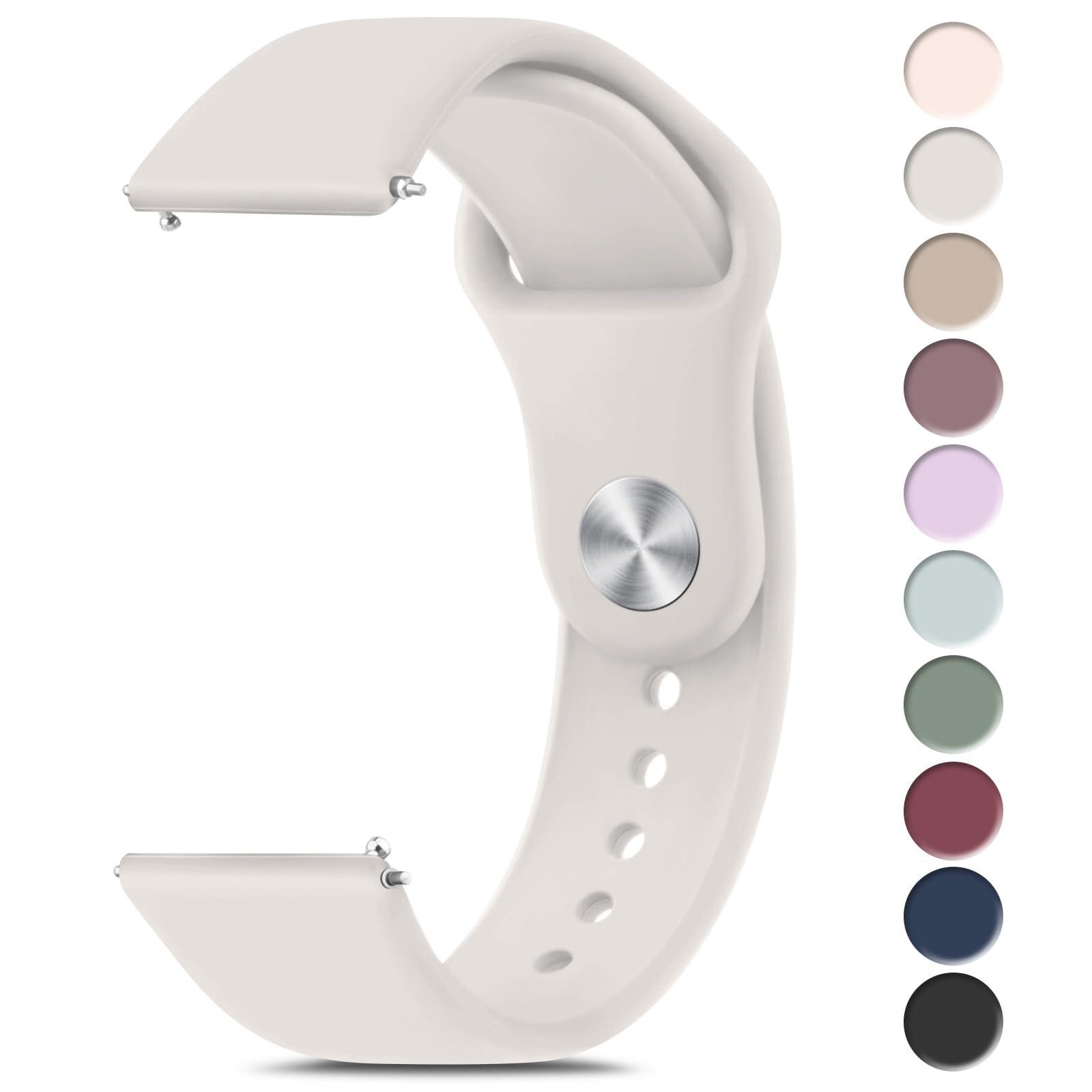 Tobfit Straps for Amazfit Bip/Bip 3/Bip 3 Pro/Bip/Bip U/Bip U Pro Watch Strap, 20mm Silicone Breathable Replacement Strap for Amazfit GTR 42mm/ GTS 2 Mini/2/2e/3/4/4 Mini-image-29