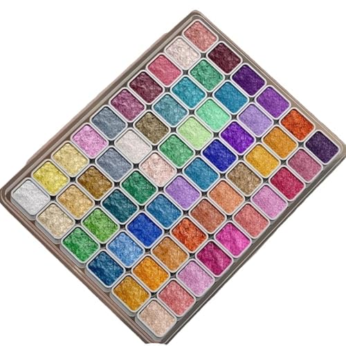 Juego de pintura de acuarela brillante de 60 colores, pigmento perlado sólido, suministros de dibujo para artistas, estudiantes, aficionados