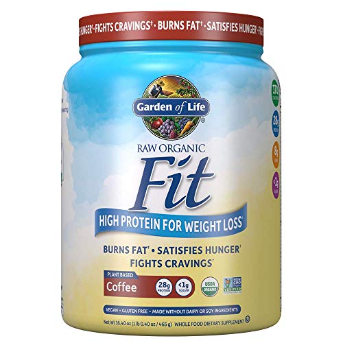 Garden of Life Raw Organic Fit Vegan Protein Powder - Coffee, 28g Plant Based Protein for Weight Loss Plus Fiber, Probiotics & Svetol, Organic Nutritional Shake, 10 Servings