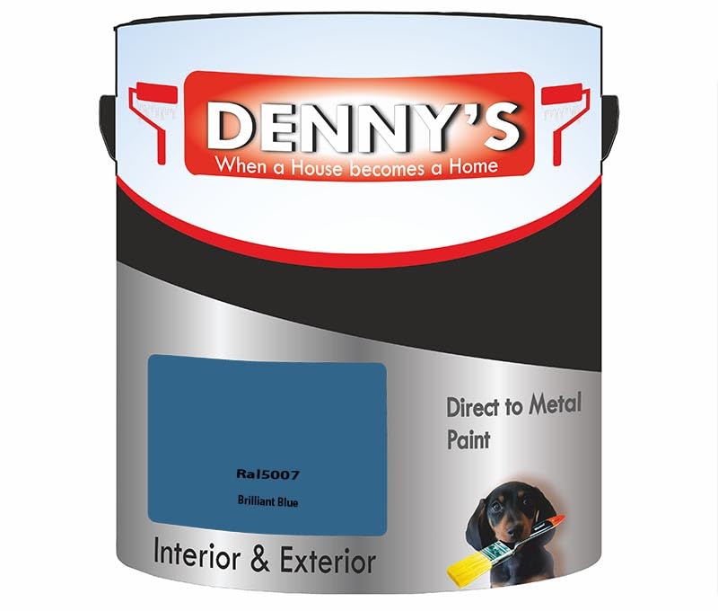 Direct to Rust Metal Paint, Quick-Drying, Durable Anti-Rust Coating, Interior & Exterior, Perfect for Metal Surfaces, Fences, Gates, Railings, No Primer (Brilliant Blue)