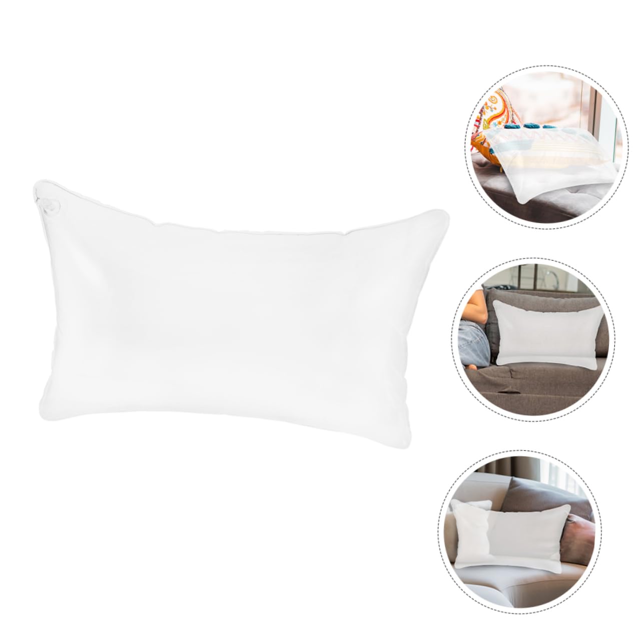 UKCOCO 3pièces Oreiller Gonflable Transparent Portable Coussin pour Camping Et Voyage Support Confortable pour Détente Extérieur