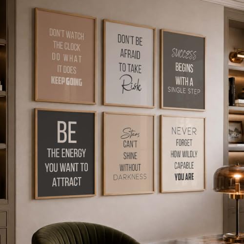 Image of kotart Inspired poster Motivational Quotes | Wall Hanging frames for Living Room | Bedroom | Office | Gift | Decoration frames for Home | Painting wall Decor - Set of 6 Multicolo (10x13 inch, C)