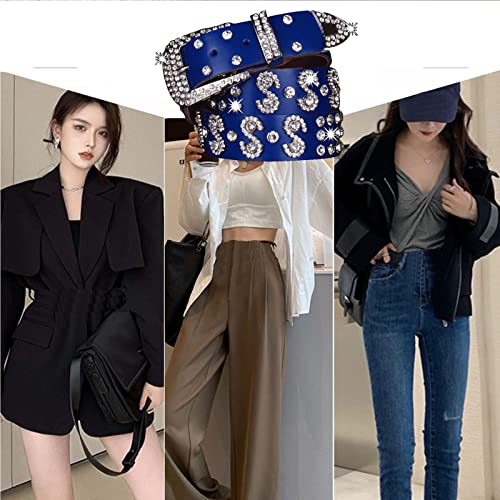 Rhinestone Western Belts,Bling Cowgirl Designer Diamond Studded Belts for Jeans2