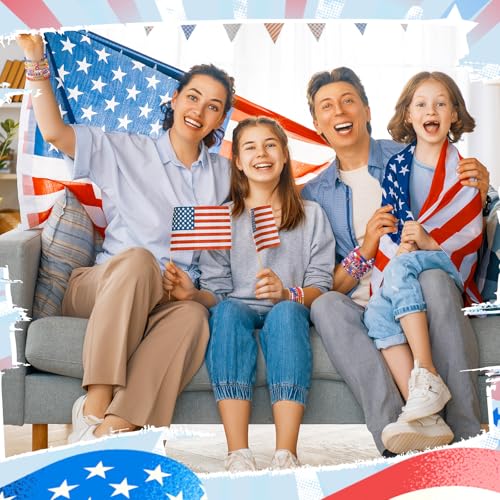 41 Pcs Patriotic Surfer Heishi Bead Bracelets Women Patriotic Stackable Beaded Stretch Bracelets USA Red White Blue Outfit Accessories Jewelry for Labor Day Veteran Day Friendship Gifts4