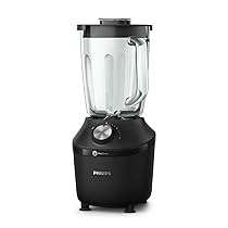 Philips Serie 3000 Frullatore – Bicchiere in Vetro Resistente da 2L, Tecnologia ProBlend, Funzione Pulse, Lame in Acciaio Inox, Sensore MTP, Piedini Antivibrazione, App NutriU Ricette (HR2291, 41)