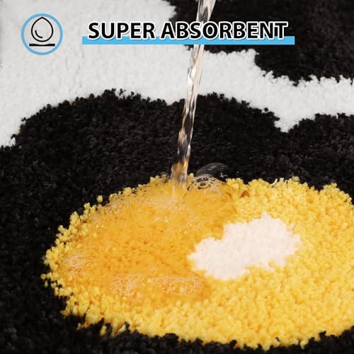 Image of AAZEEM Mat Rugs Non-Slip Abstract Bath Rugs Cute Mat Washable for Tube|Rectangular Door Mat for Home |Drawingroom |Easy Clean Indoor and Outdoor Floor Mat |Super Absorbent |Black |16 inchx24 inch & 20 inchx32 inch |