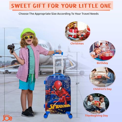 Image of JUNIOR JOE Kids Carry On Luggage Hardside Rolling Suitcase 24 Inches Travel Trolley Bag (Design-1)
